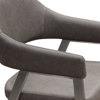 Asta Grey Leatherette with Brushed Stainless Dining Chairs (Set of Two) - Luxury Living Collection