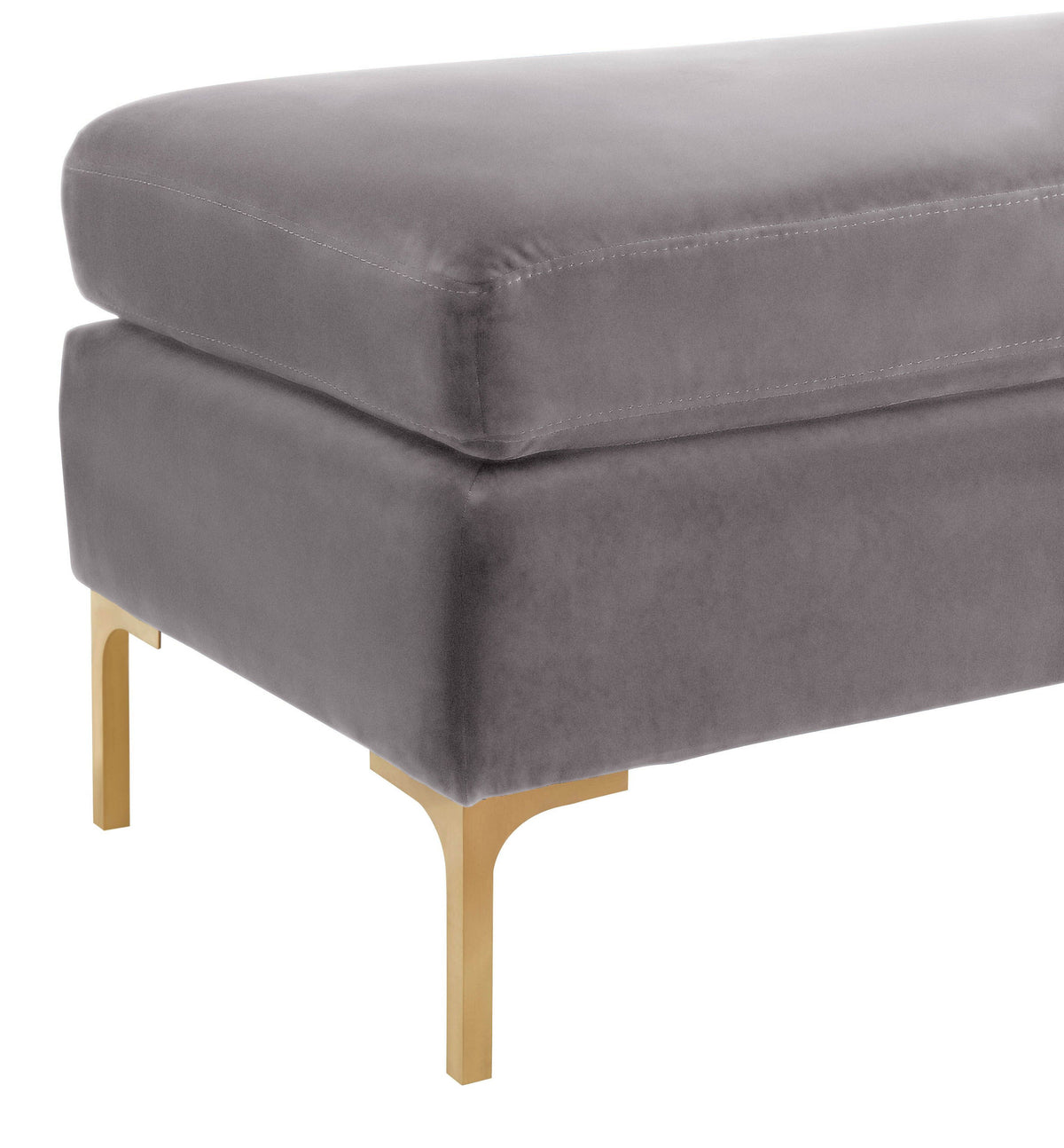 Arzu Grey Textured Velvet Bench - Luxury Living Collection