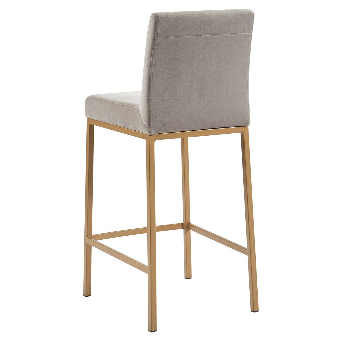 Astrid 26" Grey Velvet and Gold Legs Counter Stools (Set of 2)