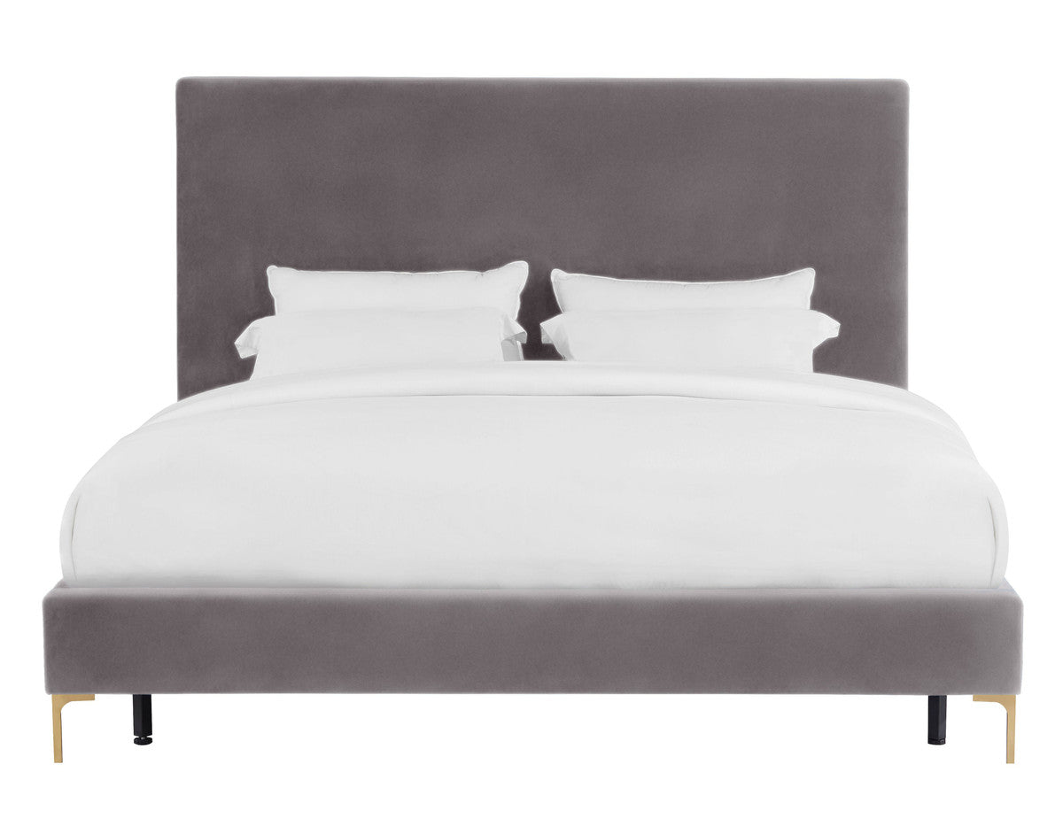 Arzu Grey Velvet Bed - Luxury Living Collection
