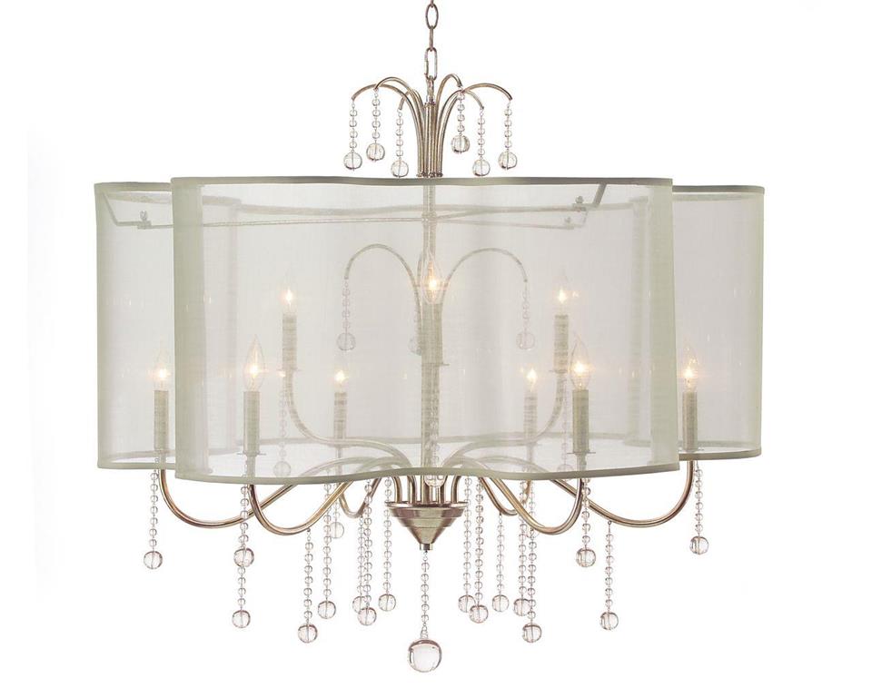 Bronwyn Antique Parisian Silver Nine-Light Chandelier - Luxury Living Collection
