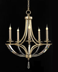 Elaine Crystal Five-Light Chandelier - Luxury Living Collection