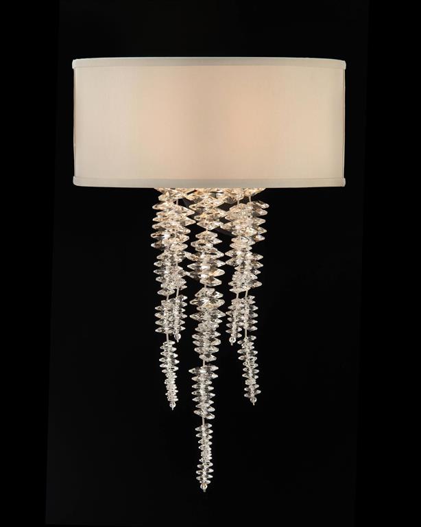 Aries Cascading Crystal Waterfall One-Light Sconce - Luxury Living Collection