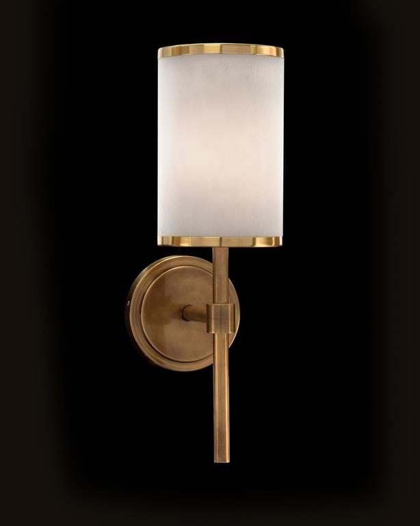 Elyse Brass-Banded One-Light Wall Sconce - Luxury Living Collection