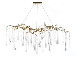Ashby Brass and Glass Teardrop Nine-Light Chandelier - Luxury Living Collection