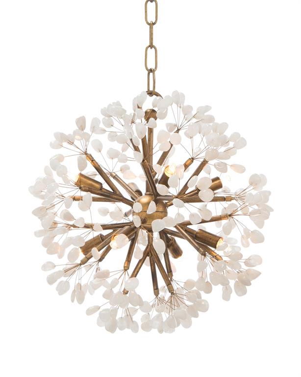 Harlyn Quartz Crystal Spherical Eight-Light Chandelier - Luxury Living Collection