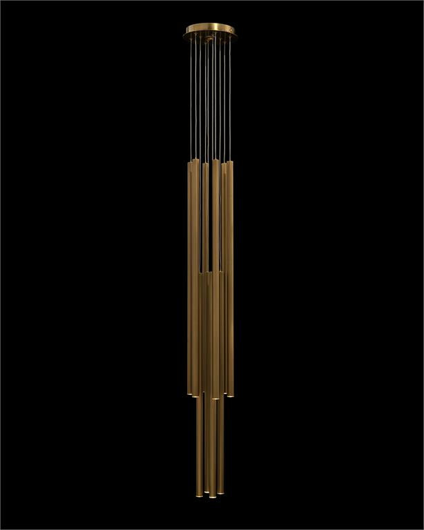 Kimia Eleven-Droplight Brass Chandelier - Luxury Living Collection