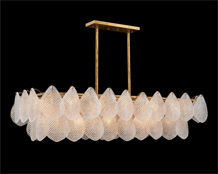 Esmé Frosted Glass Petal Horizontal Twenty-Four-Light Chandelier - Luxury Living Collection
