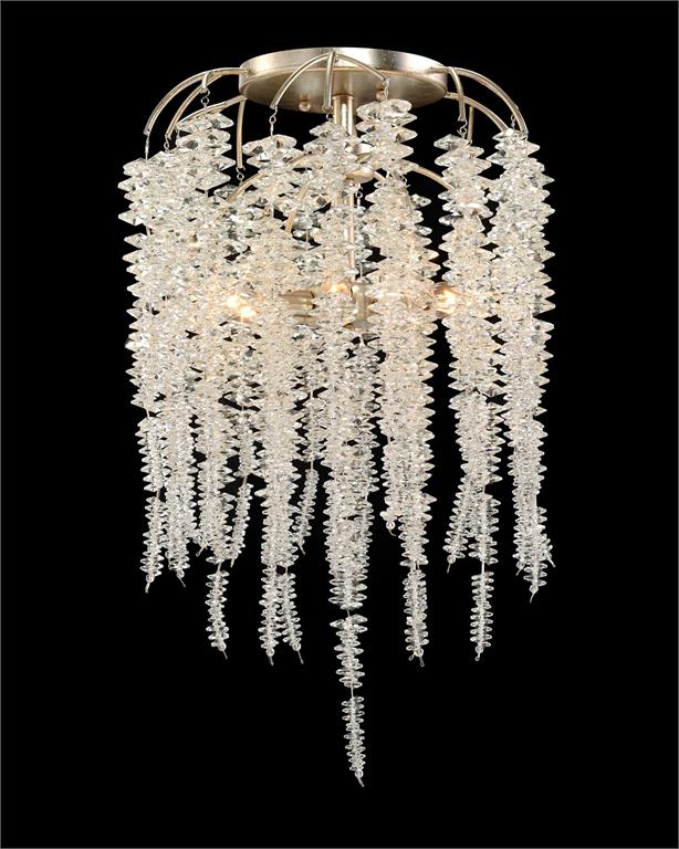 Aries Cascading Crystal Six-Light Semiflush - Luxury Living Collection