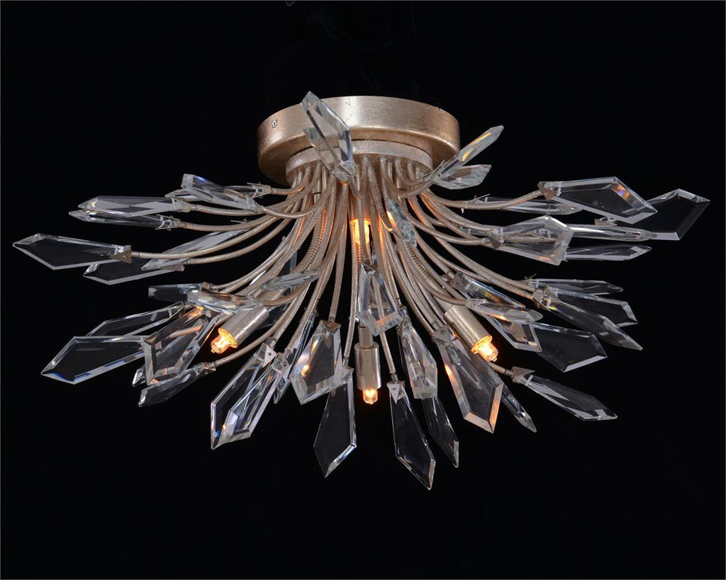 Vallea Four Light Cut Crystal Flush Mount - Luxury Living Collection