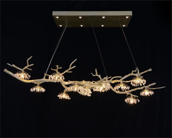 Beah Fourteen Light Crystal Bud Branch Oblong Chandelier - Luxury Living Collection