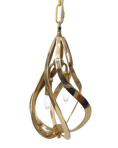 Tayla Ribbons of Brass Two-Light Pendant - Luxury Living Collection