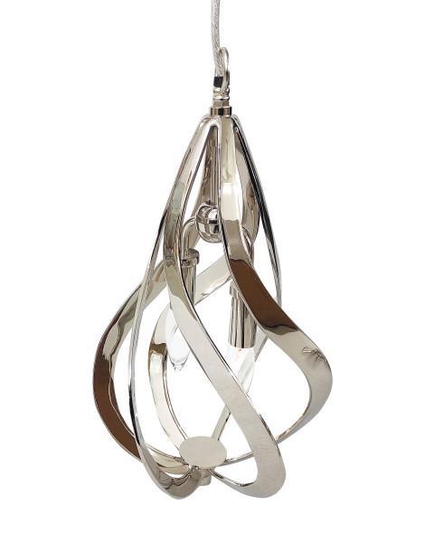 Tayla Ribbons of Polished Nickel Two-Light Pendant - Luxury Living Collection