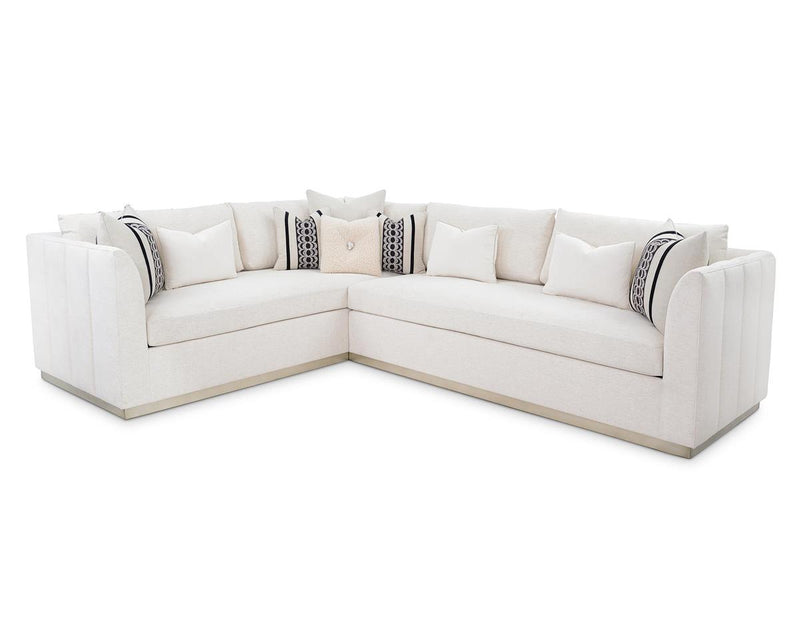 Avenue Burnished Silver L-Sectional (Right-Facing Side Long) - Luxury Living Collection