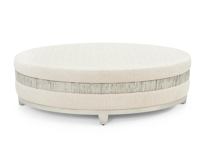 Addisyn Pewter Silver Ottoman - Luxury Living Collection