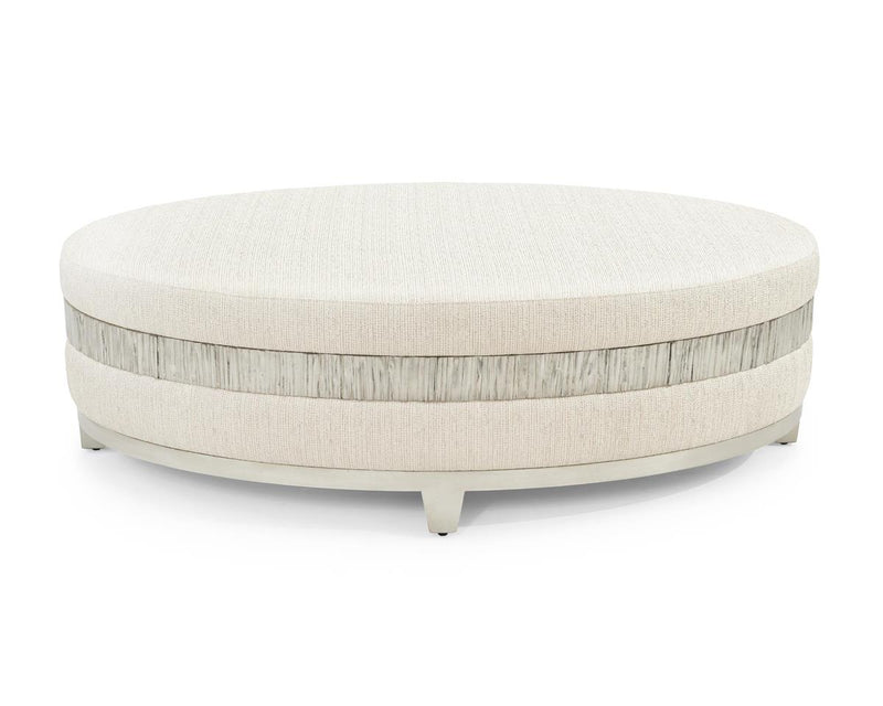 Addisyn Pewter Silver Ottoman - Luxury Living Collection