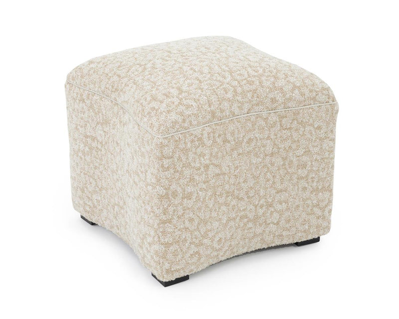 Helena Curved Cream Fabric Ottoman - Luxury Living Collection