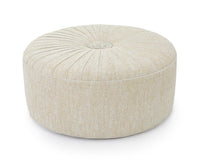 Sydney Pearl Fabric & Silver Ottoman - Luxury Living Collection
