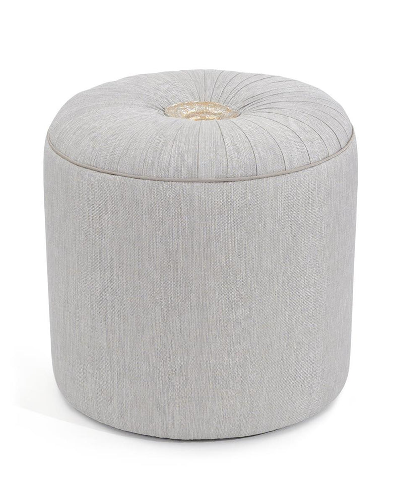 Sydney Small Sheer Champagne Ottoman - Luxury Living Collection