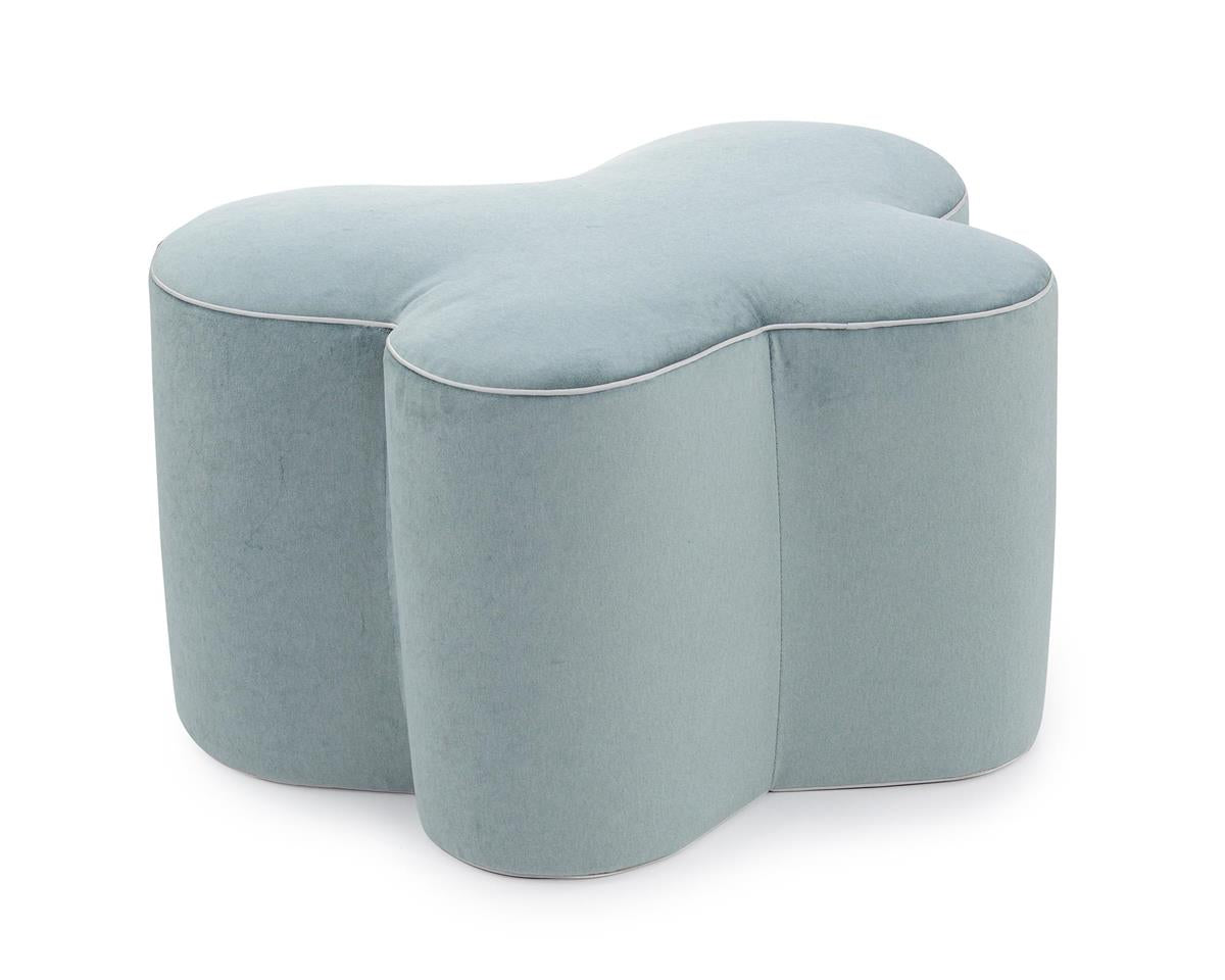 Nadine Large Blue Butterfly Ottoman - Luxury Living Collection