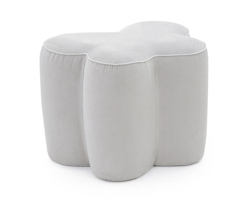Nadine Small Light Grey Butterfly Ottoman - Luxury Living Collection