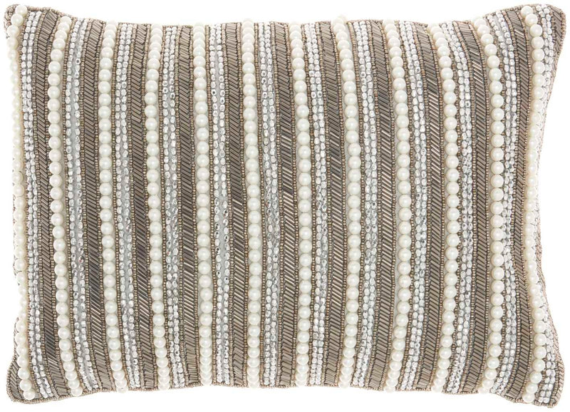 Antoinina 10" x 14" Pewter Throw Pillow - Elegance Collection