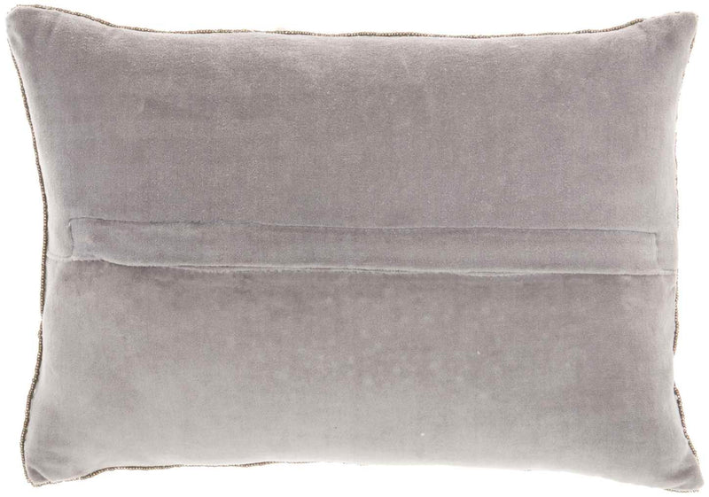 Antoinina 10" x 14" Pewter Throw Pillow - Elegance Collection