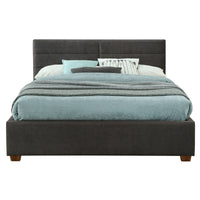 Annalise Charcoal Fabric Platform Bed with Drawers