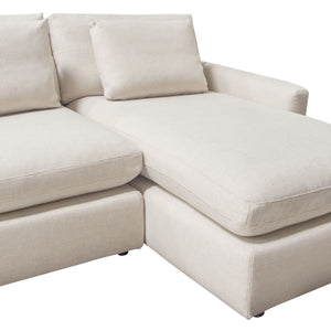 Alcina Cream Polyester 2PC Reversible Chaise Sectional - Luxury Living Collection