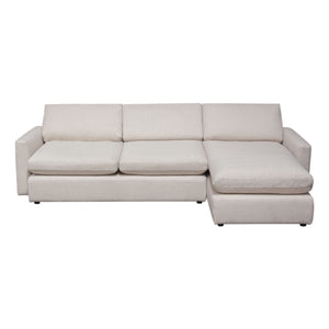 Alcina Cream Polyester 2PC Reversible Chaise Sectional - Luxury Living Collection