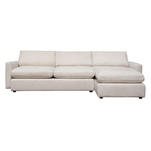 Alcina Cream Polyester 2PC Reversible Chaise Sectional - Luxury Living Collection