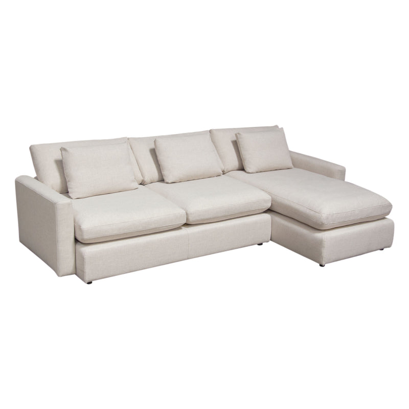 Alcina Cream Polyester 2PC Reversible Chaise Sectional - Luxury Living Collection