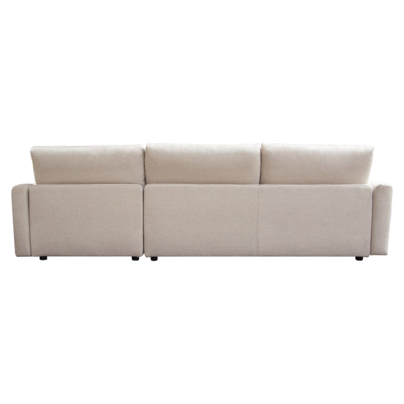 Alcina Cream Polyester 2PC Reversible Chaise Sectional - Luxury Living Collection