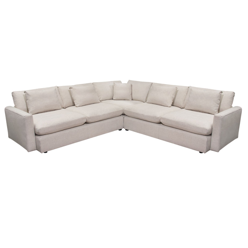 Alcina Cream Polyester 3PC Corner Sectional - Luxury Living Collection