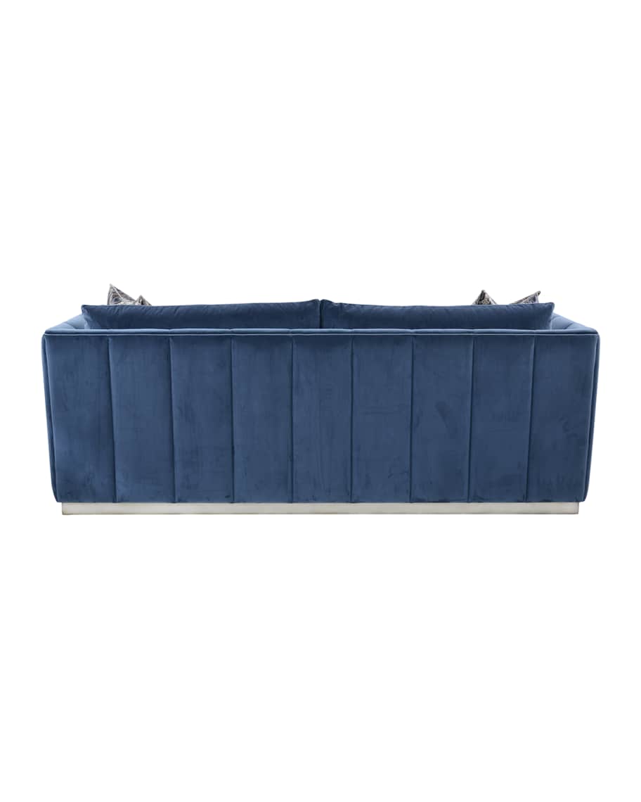 Avenue Blue & Burnished Silver Sofa II - Luxury Living Collection
