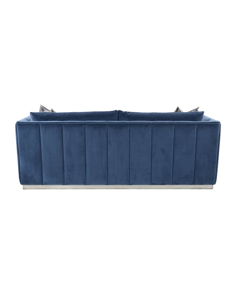 Avenue Blue & Burnished Silver Sofa II - Luxury Living Collection