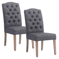 Alessia Grey Fabric Side Chairs (Set of 2)