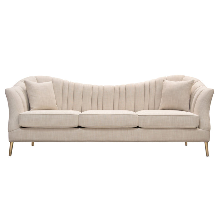 Envy 93" Sand Linen Fabric Sofa - Luxury Living Collection