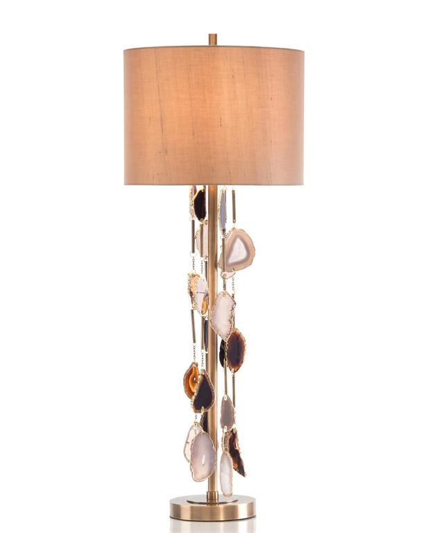 Mila 36.5" Natural Organic Agate & Brass Buffet Lamp