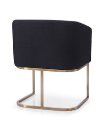 Ren Modern Black Fabric & Antique Brass Dining Chair