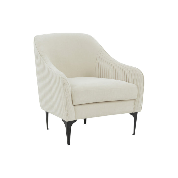 Serena Cream Velvet Accent Chair with Black Legs - Luxury Living Collection