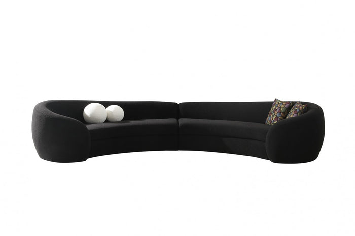 Arona Modern Black Curved Sectional Sofa