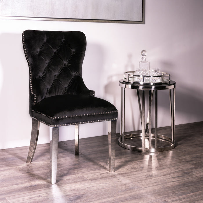 Bellezza Black Velvet Dining Chair