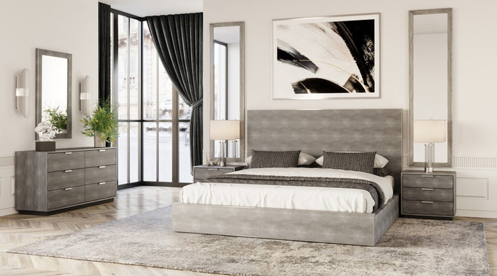 Loretta Eastern King Modern Shagreen Bedroom Set