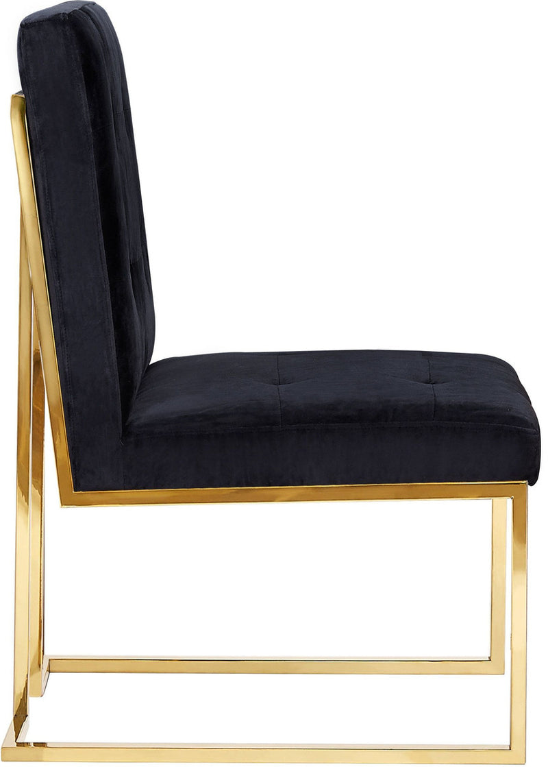 Janan Black Velvet Chair (Set of 2) - Luxury Living Collection