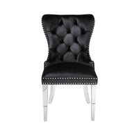 Bellezza Black Velvet Dining Chair