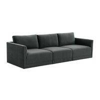 Valentina Charcoal Velvet Modular Sofa - Luxury Living Collection