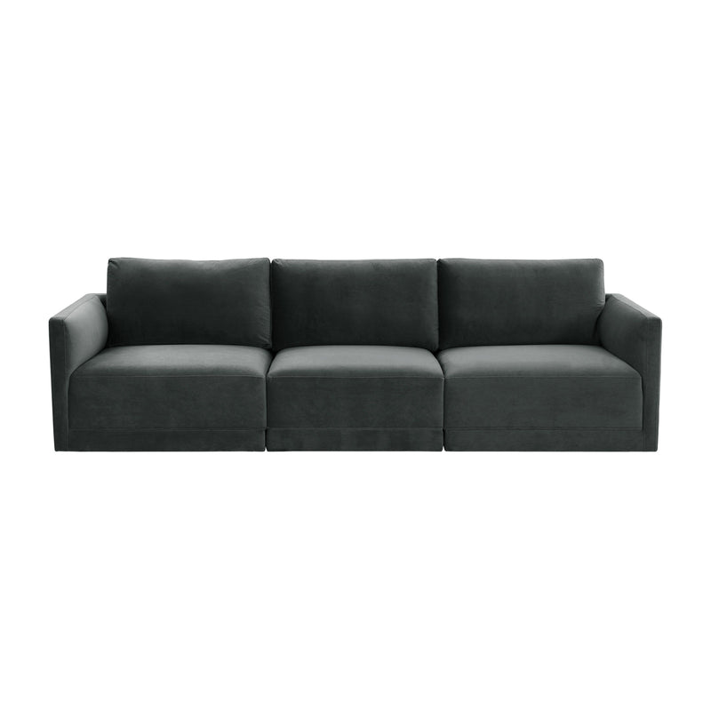 Valentina Charcoal Velvet Modular Sofa - Luxury Living Collection