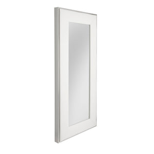 Elana White Leatherette Floor Mirror
