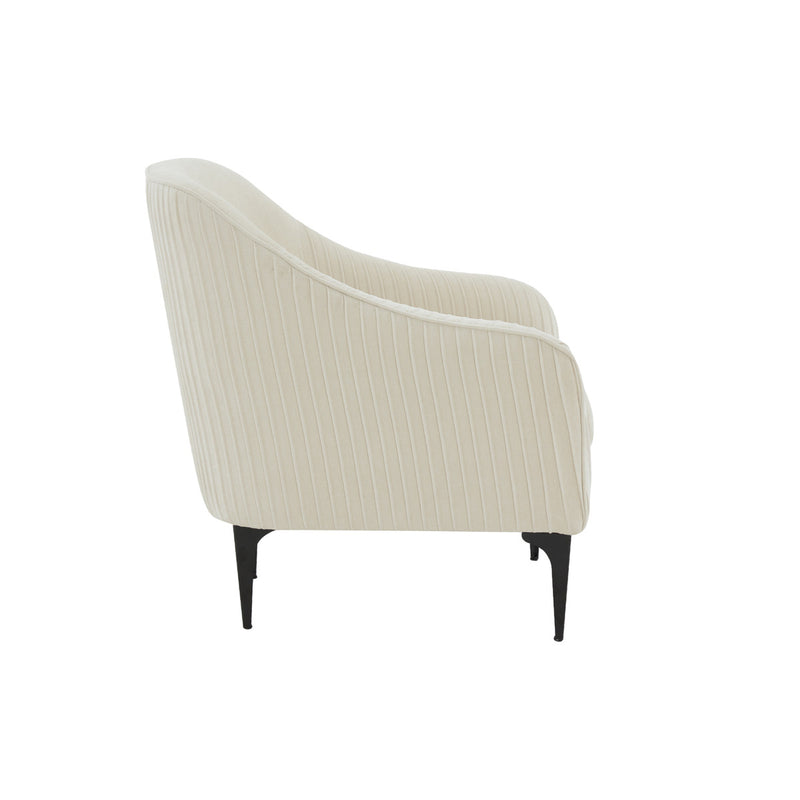 Serena Cream Velvet Accent Chair with Black Legs - Luxury Living Collection